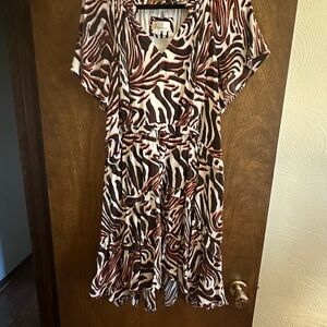 Anthropologie Asymmetrical Zebra Print Dress